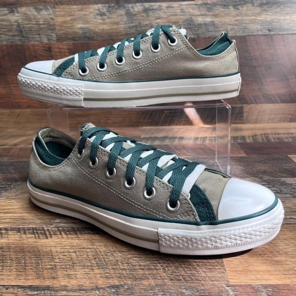 Converse Shoes - - Converse Women's All Star Double Layer Brown Green Canvas Sneaker Size 9